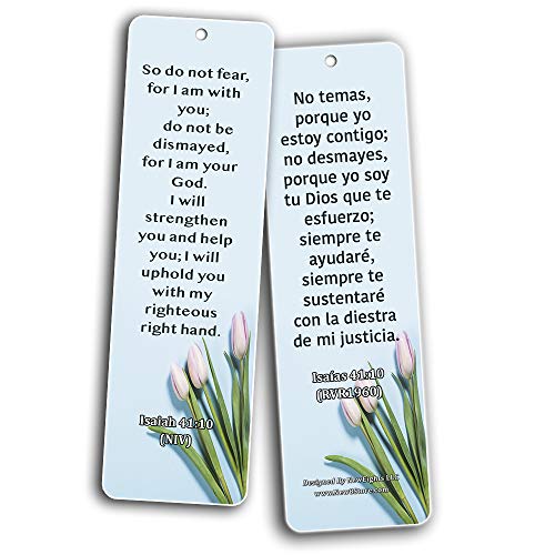Bilingual Encouraging Bible Verses Bookmarks - Overcome Depression (60 Pack) - Perfect Giftaway for Sunday Schools and Ministries