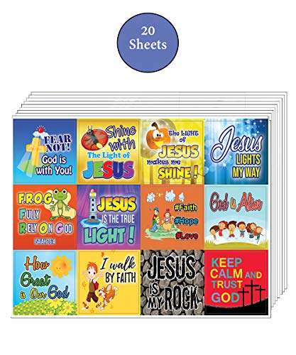 Shine for JESUS Stickers (20-Sheet) - Great Giftaway Stickers for Ministries