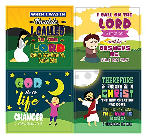 Top Bible Verse for God's Promises Stickers (10-Sheet) - Stocking Stuffers for Boys Girls - Children Ministry Bible Study Church Supplies Teacher Classroom Incentives Gift