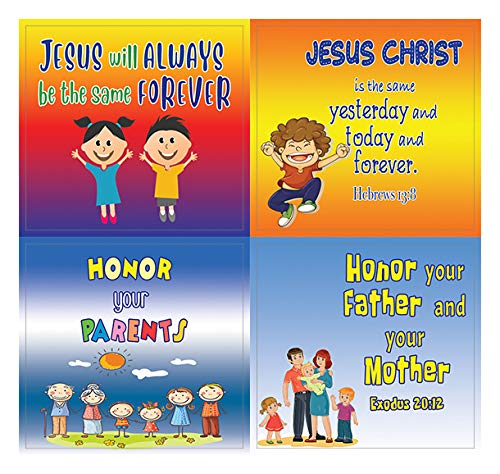 Bible Verses Every Kid Should Know Stickers (5-Sheet) - Great Variety Colorful Stickers
