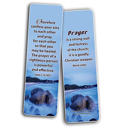 Prayer Cards Bookmarks (60-Pack) - Popular Bible Verses and Inspirational Quotes About Prayers - Holy Scriptures to Encourage Men Women Teens Boys Girls Kids
