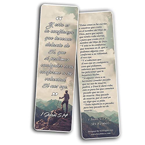 Spanish Bookmarks Cards (60-Pack) - Popular Inspirational Holy Scriptures - War Room Decor