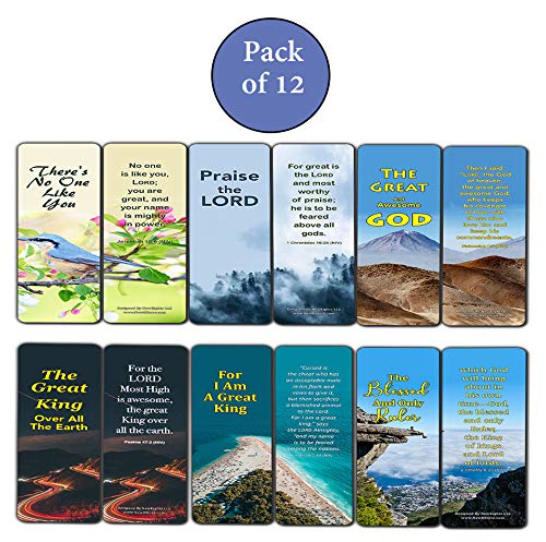 Memory Verse About Greatness of God Bookmarks (12-Pack)