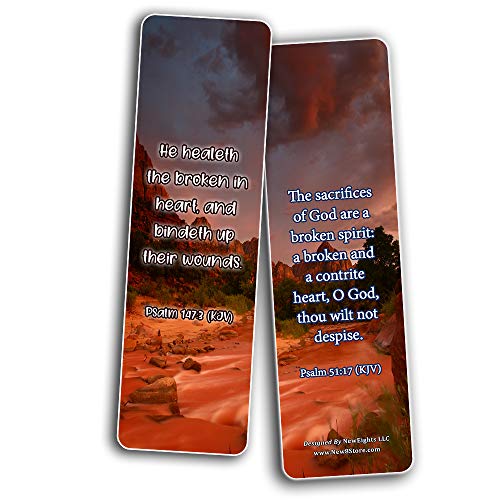 KJV Uplifting Healing Scriptures For The Brokenhearted Bookmarks (30-Pack)