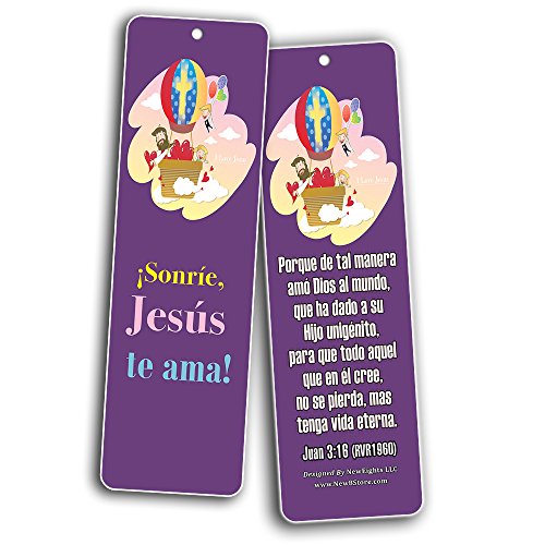 Spanish Bible Verses Bookmarks (30-Pack) (Cute Animals) - Gift Idea Animal Bookmarks For Kids and Children with Inspirational Bible Messages