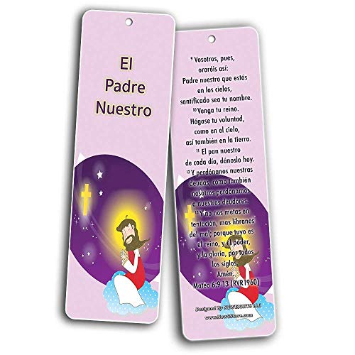 Spanish Christian Scriptures Bookmarks Cards (30-Pack)- Salmos 23 Juan 3:16 Filipenses 4:13 Jeremias 29:11 Padre Nuestro Jes£s Me Ama Soy un Hijo de Dios Party Favors Reading Rewards Incentives