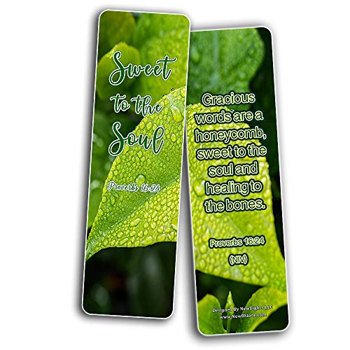 Inspirational Bible Verses about the Soul Bookmarks (60 Pack) - Perfect Gift away for Sunday School and Ministries - Stocking Stuffers Adoration Devotional Bible Study - Church Ministry Supplies Gifts