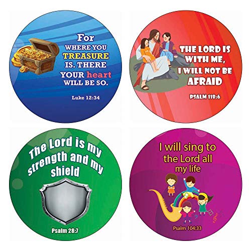 Cute Bible Verses Stickers for Kids  (16 Round Shape)