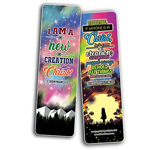 I AM Daily Declaration for Christian Bookmarks NKJV Series 2 (60-Pack) - Church Memory Verse Sunday School Rewards - Christian Stocking Stuffers Birthday Party Favors Assorted Bulk Pack