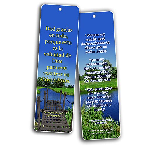 Spanish Religious Bookmarks - Bible Verses About God?s Will (60-Pack) - Perfect Gift Idea for Friends and Loved Ones