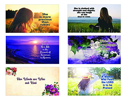 Bible Verses About Virtuous Woman Postcards (30-Pack) - Perfect Giveaway for Ministries and Sunday Schools
