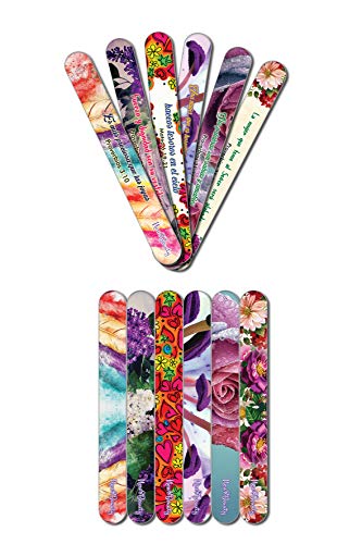 Spanish Christian Emery Board - Virtuous Woman (24-Pack) -150/150 Grit Colorful Nail File - Nail Spa Party Favors Supplies - Best Stocking Stuffers Gift for Girls Women Kids Mom Girlfriend -