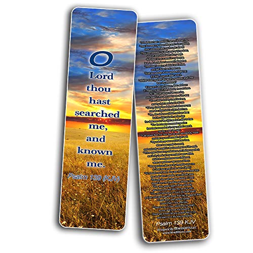 Psalm Bookmarks Cards (60-Pack) - Christian NIV Version Bible Scripture Prayer Cards - Psalm 46, Psalm 91, Psalm 118, Psalm 121, Psalm 139, Psalm 144