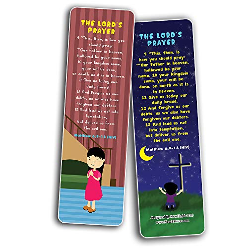 The Lord's Prayer Bible Bookmarks for Kids (30-Pack) - Stocking Stuffers for Boys Girls - Children Ministry Bible Study Church Supplies Teacher Classroom Incentives Gift