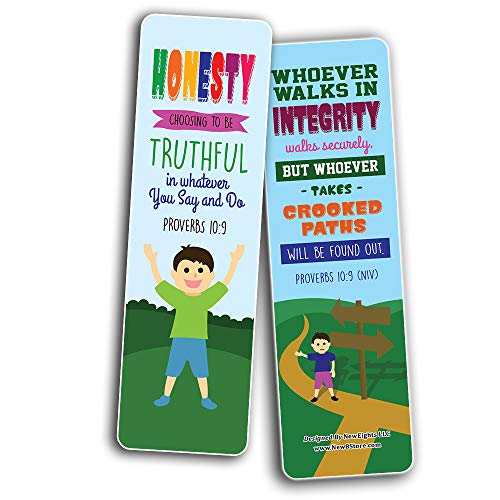 Top Bible Verses for Cultivating Good Character Bookmarks for Kids (30-Pack) - Stocking Stuffers for Boys Girls - Children Ministry Bible Study Church Supplies Teacher Classroom Incentives Gift