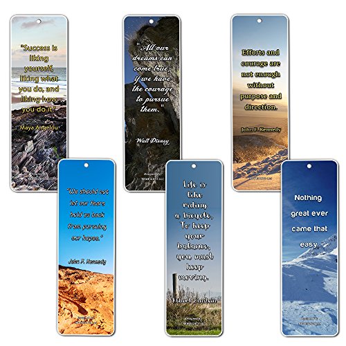 NewEights Adventure Inspirational Quotes Bookmarks Cards (60-Pack) - Gifts Stocking Stuffers for Inspirational Teamwork Team Building Success Sports Adventure Motivation