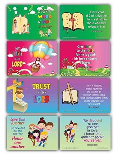 Daily Devotional Topical Bible Verses for Kids NIV Flashcards (30 cards x 4 set )