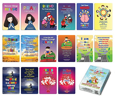 Christian Learning Cards - Bible Memory Verses Flash Cards (1-Deck)