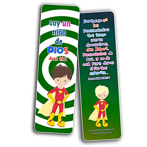 Spanish Religious Bookmarks for Kids - Super Hero (12-Pack)