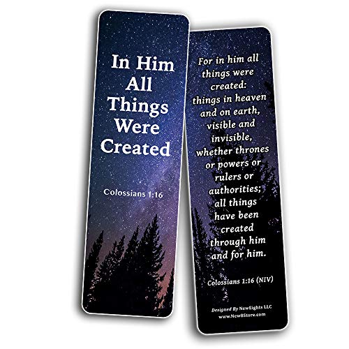 Scriptures Bookmarks - Bible Verses about Strength (60 Pack) - Perfect Gift away for Sunday School and Ministries - Christian Stocking Stuffers Birthday Assorted Bulk Pack