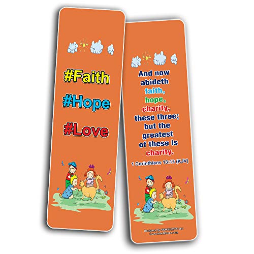 Kids Christian Bookmarks (60-Pack) - Bulk Bible Verses Bookmarker For Boys and Girls - Stocking Stuffers for Easter Birthday Homeschooling Sunday School Thanksgiving Christmas