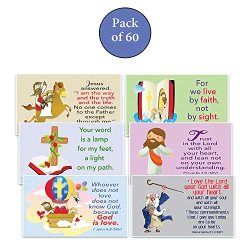 NewEights Christian Postcards for Kids - God Is Love Theme