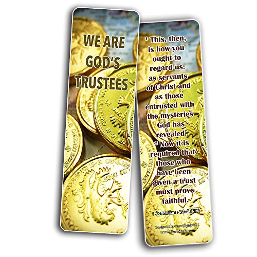 Christian Bible Bookmarks for Biblical Financial Principles Series 2 (60-Pack) - Stocking Stuffers for Men Women Sunday School Church Supplies - Money Management Finances Cards