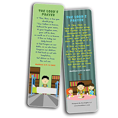 The Lord's Prayer Bible Bookmarks for Kids (60-Pack) - Church Memory Verse Sunday School Rewards - Christian Stocking Stuffers Birthday Party Favors Assorted Bulk Pack