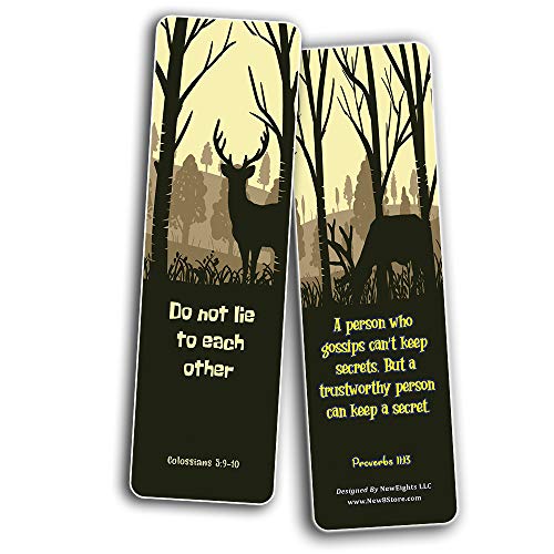 Bible Bookmarks for kids - Character Building Series 3 (60 Pack) - Perfect Gift away for Sunday School and Ministries - VBS Sunday School Easter Baptism Thanksgiving Christmas Rewards Encouragement