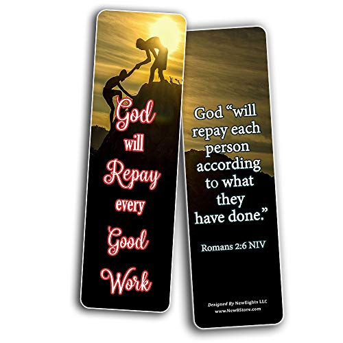 Encouraging Scriptures Bookmarks About Righteousness (30-Pack) - Stocking Stuffers Devotional Bible Study - Church Ministry Supplies Teacher Classroom Incentive Gifts