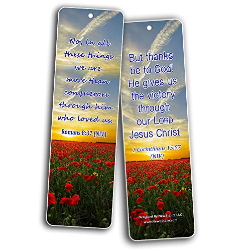 Overcome Life's Battle and Spiritual Warfare Bible Verses Bookmarks (30 Pack) - Spiritual Warfare Scriptures to Read, Pray, and Memorize