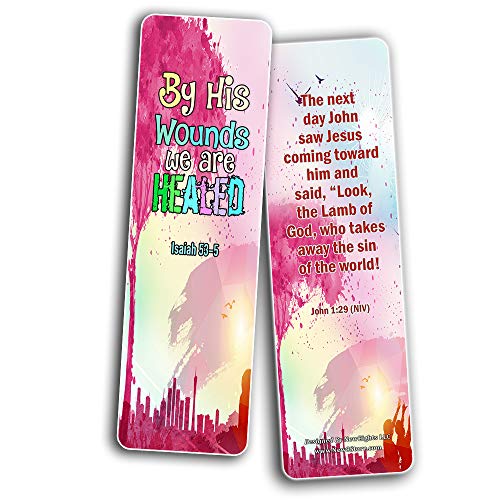 Jesus Has Risen Religious Bookmarks Cards for Kids (60 Pack) - Perfect Gift away for Sunday School and Ministries - Reverence Bible Texts VBS Sunday School Easter Baptism Thanksgiving Christmas Reward