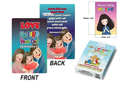 Christian Learning Cards - Bible Memory Verses Flash Cards (2-Deck)
