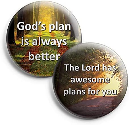 "The Lord Has Awesome Plans For You Pinback Buttons (1 Set x 10 Designs) - Large 2.25"" VBS Church Giveaways Encouragement Gift Token for Teens & Adults"