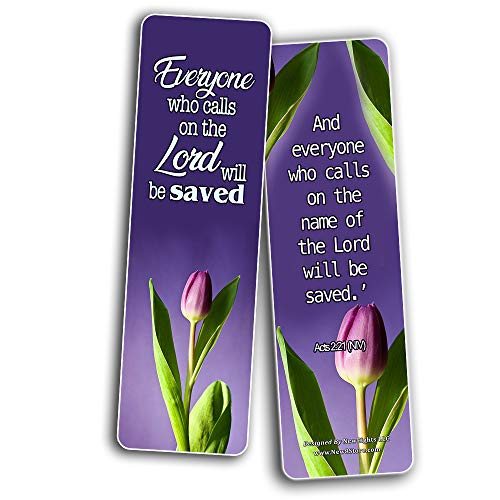 Scriptures Cards - Powerful Scriptures about Salvation (60 Pack) - Stocking Stuffers Devotional Bible Study - Church Ministry Supplies Teacher Classroom Incentive Gifts