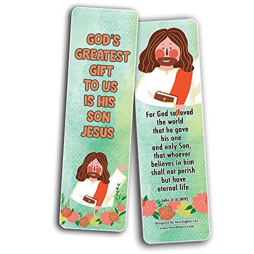 Popular Bible Verses about Eternal Life Salvation Bookmarks Cards (30-Pack) - Daily Memory Verses For Children
