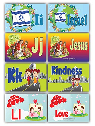 Toddler A-Z Alphabets Bible Flashcards (26 cards x 2 set )