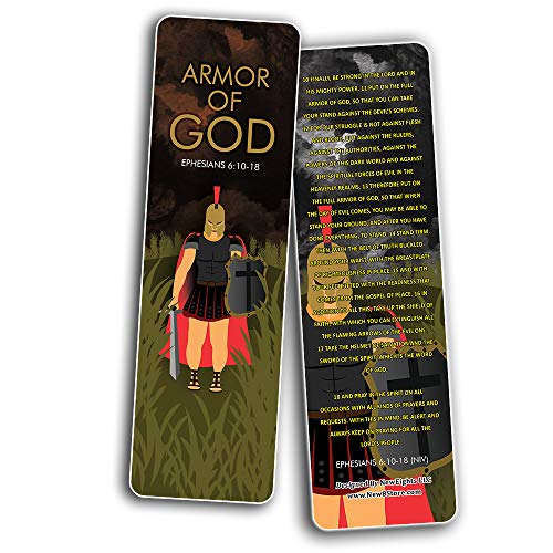 Armor of God Bookmarks (60-Pack) - Stocking Stuffers for Men & Women - Bible Study Church Supplies Teacher Classroom Incentives Gift