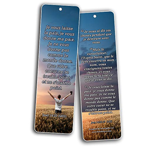 French Popular Bible Verse Bookmarks (60 Pack) - Perfect Giveaways for Sunday School and Ministries Designed to Inspire Women and Men
