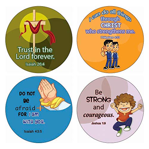 Cute Bible Verses Stickers for Kids  (16 Round Shape)