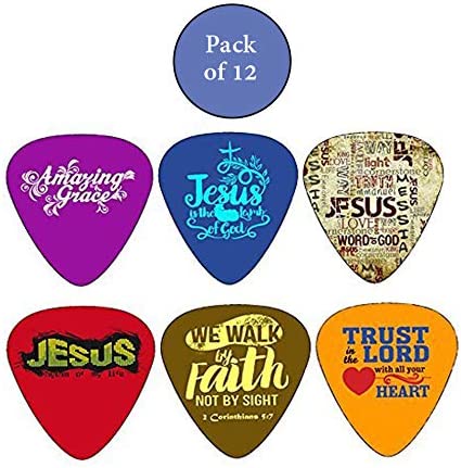 Christian Guitar Picks - Amazing Grace - 12 Pack