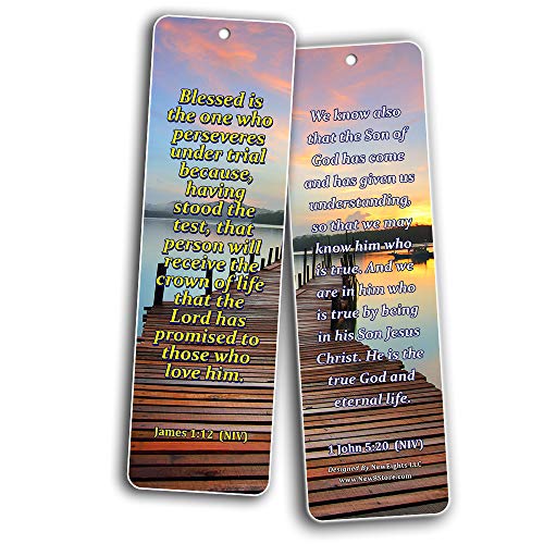 Life Bible Verses Bookmarks NIV (60 Pack) - Perfect Giftaway for Sunday School