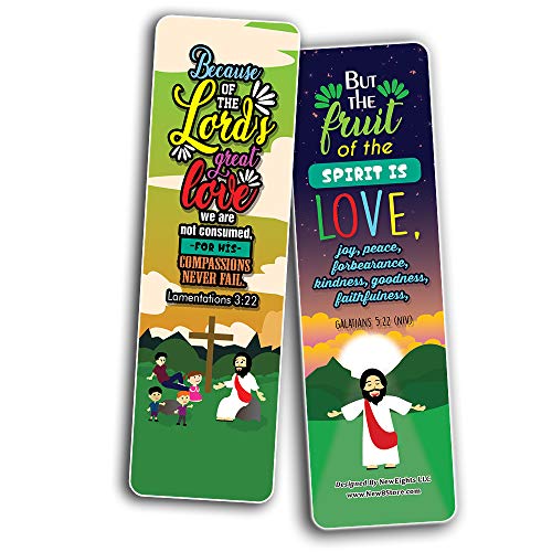 You are Loved Bible Verse Bookmarks (60-Pack) - Church Memory Verse Sunday School Rewards - Christian Stocking Stuffers Birthday Party Favors Assorted Bulk Pack