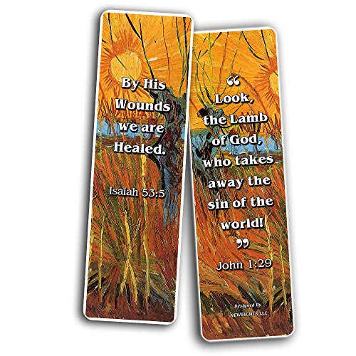 Christian Bookmarks Cards - Jesus has Risen (60 Pack) - John 3:16 Scriptures - God's Love Living Faith - Great Stocking Stuffers for Sunday School Bible Study Men Women Ministry Baptism Encouragement