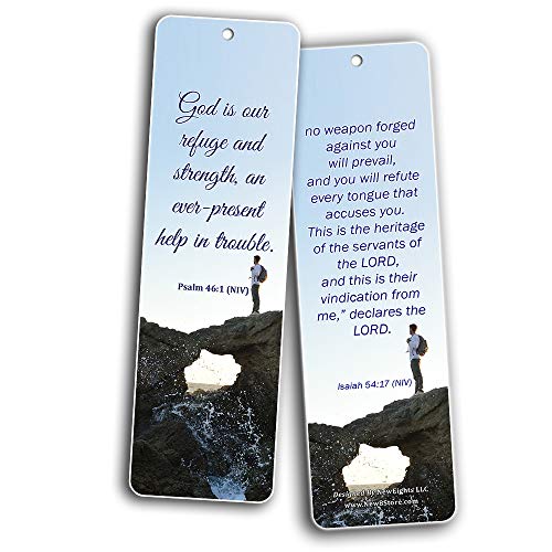 Powerful Scriptures for Protection Safety Bookmark Cards (30-Pack) - Coronavirus Protection Bible Promises - Stay Home Stay Safe - Keep Calm and Trust God - Christian Encouragement Gifts for Men Women