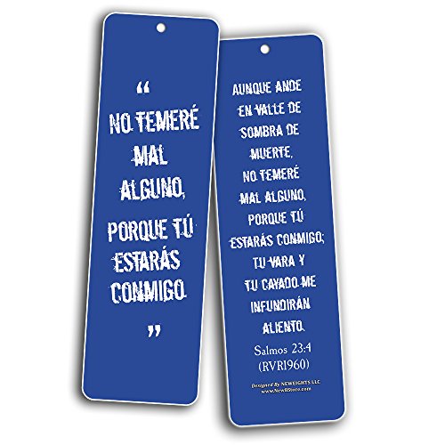 Spanish Religious Bookmarks Cards - Be Strong (12-Pack) RVR 1960 - Marcador de Libros Cristianos Para Hombres Mujeres - Bible Scripture Prayer Cards - War Room D‚cor for Adults Men Women Teens Kids