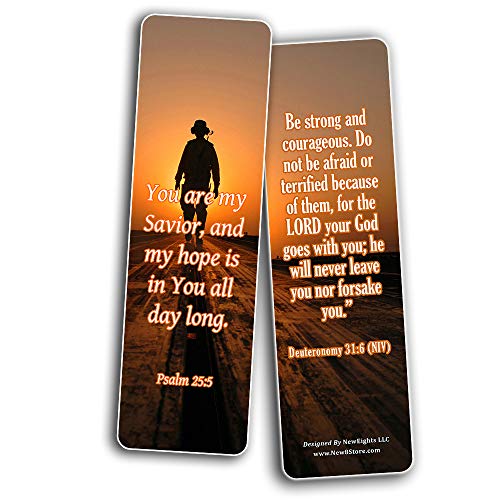 Religious Bookmarks Cards (60 Pack) - Encouraging Gift Psalm 91 Isaiah 41 Ephesian 6 Be Strong Bible Verses - Stocking Stuffers for Men Women Soldiers Army Husband Evangelism Mission Church Supplies