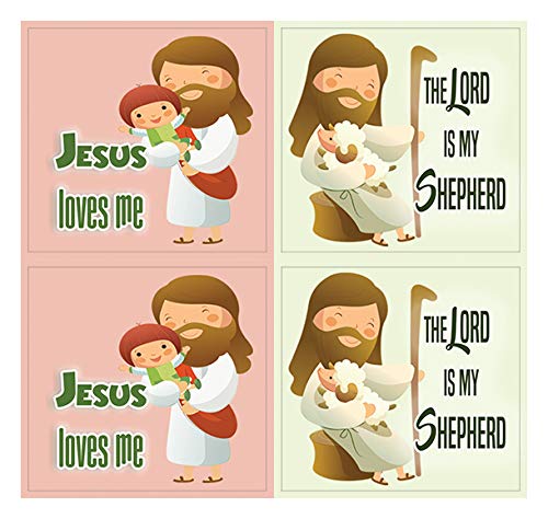 Jesus Stickers for Kids - 24 pcs Stickers (2 Sets X 3 Sheets eac h