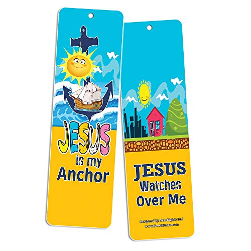 Awesome God Bookmarks for Kids (30-Pack) - Scriptures VBS Sunday School Church Memory Verse Sunday School Rewards - Christian Stocking Stuffers Birthday Party Gifts Assorted Bulk Pack