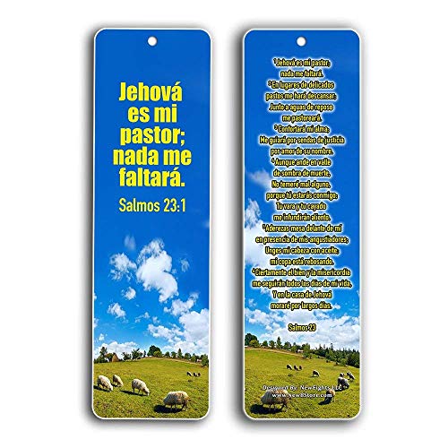 Spanish Bookmarks Salmo 23 (60-Pack) - Psalm 23 The Lord is My Shepherd EspaÂ¤ol Prayer Cards - Religious Christian Gift to Encourage Men Women Teens Children - War Room Decor - Stocking Stuffers